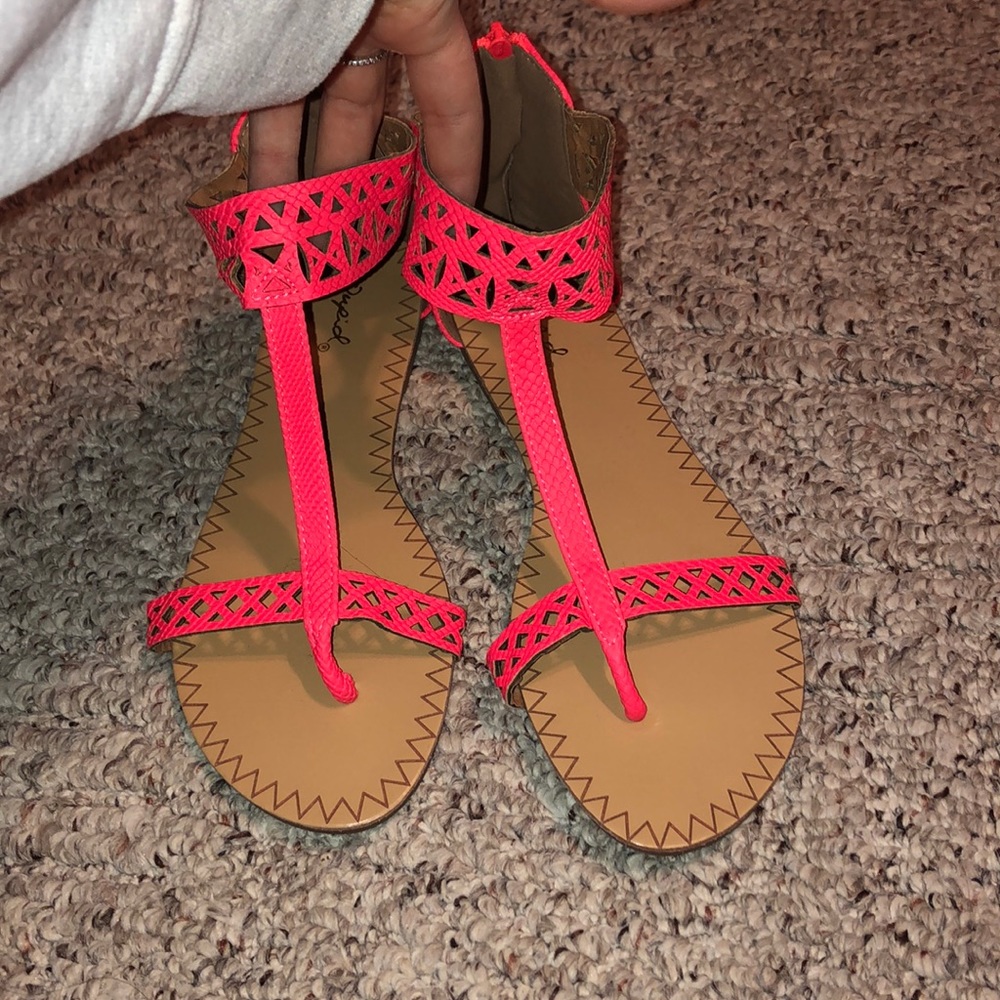 Hot pink sandals